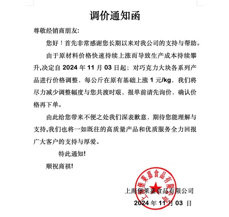 調(diào)價通知函(圖1)
